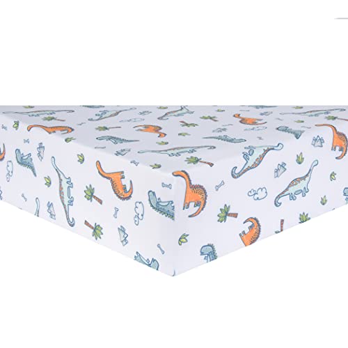 Sammy & Lou Dinosaur Million Years 4-Piece Baby Nursery Crib Bedding Set, Includes Quilt, Fitted Crib Sheet, Crib Skirt, And Plush Toy #TOP3
