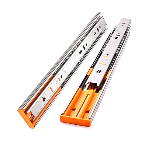 WAOUY Stainless Steel Drawer Slides Drawer Rail 250mm-500mm Soft Close Track Cushioned Silent Closing Three Section Sliding Rails Furniture Hardware 45kg (Size : 500mm/20in)