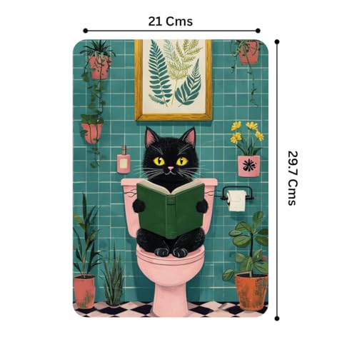 Image of Zesta Bathroom Decor Items Washroom Decor Tin Sign | Aesthetic Posters Wall Poster for Bedroom | Magnetic Cafe Decoration Items / Restaurant Decorations Items | Quirky Home Decor Bar Accent (Bathroom (8))