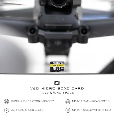 microSD Card V60 (128GB) - Tested for Full-Size SD Card Devices | Up to 250MB/s Read, 130MB/s Write by ProGrade Digital