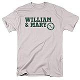 William & Mary Official Block Text Unisex Adult T-Shirt, Silver, Large