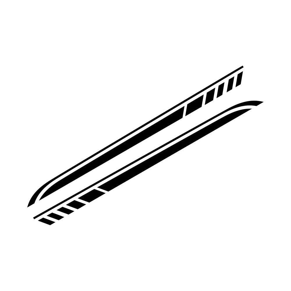 Car Door Sticker Racing Stripe Decoration Decal 190x11.2cm(Glossy Black)