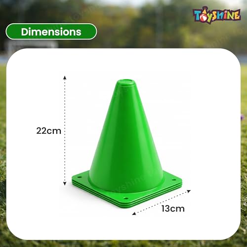 Image of Toyshine 9 Inches Plastic Multicolored Stacking Cones | Perfect for Sports Training | Set of 6, (SSTP)