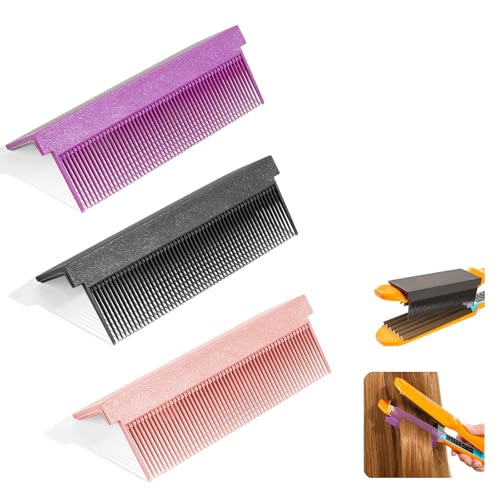 DAWZMR 3PCS Flat Iron Comb, Silk Press Comb for Flat Ironing Hair Attachment Clip On