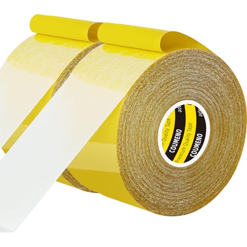 Image of Thin Double Sided Tape Heavy Duty,2 Pack 2.2in x 33FT Clear Mesh Double Sided Duct Tape,Strong Wall Mounting Tape Waterproof Adhesive Strips Crafts,Outdoor & Indoor,Cinta Doble Cara