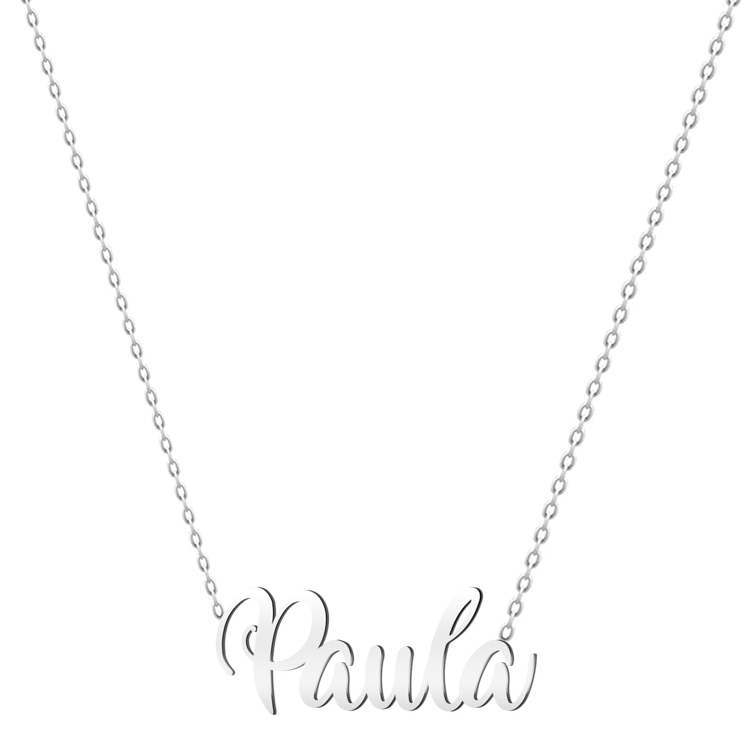 various Collar Nombre Acero Inoxidable-Colgante Nombre Personalizado Plateado para Collar Mujer-Regalos Personalizados para Mujer Madres Niña Parejas, Mejor Amiga