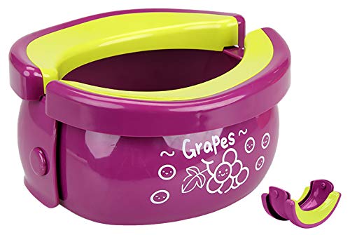 Portable Potty 2-in-1 Travel Toilet Seat & Compact Potty Trainer for Baby, Toddlers & Kids with Splash Guard & Liners (Grape)