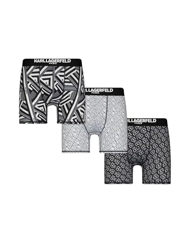 KARL LAGERFELD Herren-Boxershorts, Karl-Print, 3er-Pack, Druck, Medium