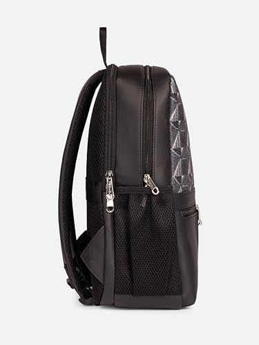 Image of ZOUK Men's Office Laptop Backpack (15.6 Inch) | Vegan Leather Travel Bag with Dual Compartments, Padded Laptop Sleeve, Trolley Sleeve, Waterproof Lining & Multiple Pockets |