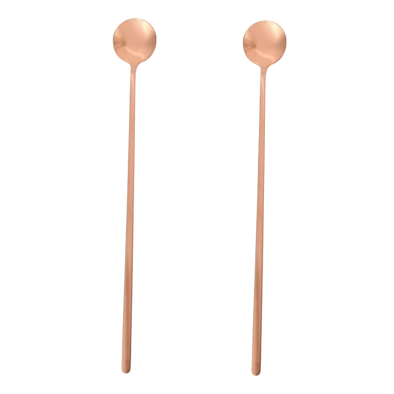 KICHOUSE Long-handled Stirring Spoon 2pc Stainless Steel Dessert Spoons Elegant for Tea Coffee