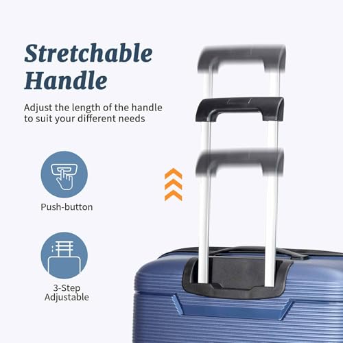 Luggage Sets 2 Piece, Suitcases With Wheels, Lightweight Travel Luggage Set With TSA Lock, PP Carry On Suitcase Set, Blue2