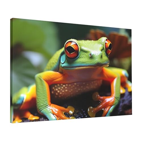 Impressions sur toile de jolies grenouilles d'arbre HD 40,6x61 cm poster mural suspendre