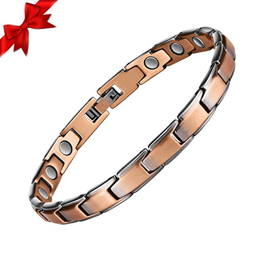 Copper Bracelet for Women, Magnetic Therapy Therapeutic Pain Relief Jewelry Single Row Retro Bracelet with 3500 Gauss Magnets 99.9% Copper Adjustable Bracelets, Best Woman's Gift for Mother & Wife