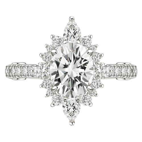 Wuziwen Vintage Engagement Rings for Women Oval Cut Cubic Zirconia Wedding Promise Ring for Her 925 Sterling Silver Solitaire
