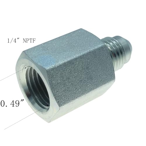 Image of 1 Piece 1 /4 inch (7 /16-20) Male JIC X 1 /4 inch Female NPTF, 37 Flare to Pipe Adapter Hydraulic