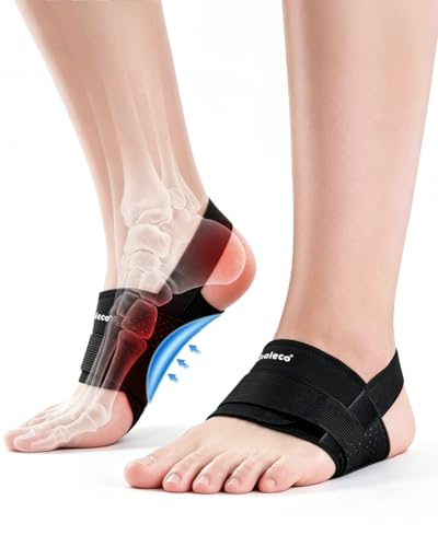 Dualeco Upgraded Foot Arch Support 1 Pair Plantar Fasciitis Support for Pain Relief Foot Support with Adjustable Strap for Women/Men Foot Support for Plantar Fasciitis Indoor&Outdoor