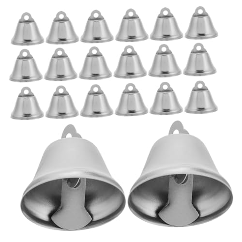 FOYTOKI 30pcs Bells Charms Bells for Crafting Jingle Bells for Crafts Christmas Bell Silver Iron