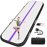 Gymnastics Air Tumbling Mat 13ft/16ft/20ft Tumble Track, Inflatable Tumbling Mat 4/8 inch Thickness with Electric Air Pump for Home Use/Tumbing
