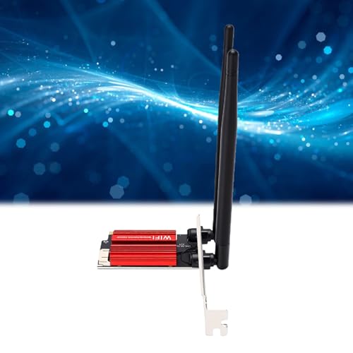 Bewinner WiFi 6E PCIe Tarjeta de Red Inalámbrica, Bluetooth 5.2, Dual Band 1800Mbps, Chip MT7921, para Computadora de Escritorio, con Antenas de 8dBi miniatura 5
