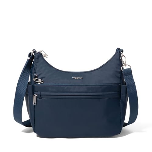 Baggallini Securtex® Anti-theft Explorer Hobo Crossbody 11”×10.8”, RFID, Locking Zippers, Water Repellent by Baggallini - Used condition - US$100.32