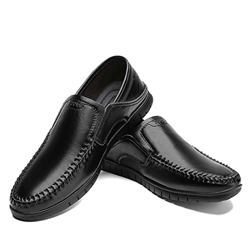 Men's Loafers Simple Flat Heel Moccasins Shoes Leather Resistant Anti-Slip Lightweight Walking Classic Slip On3