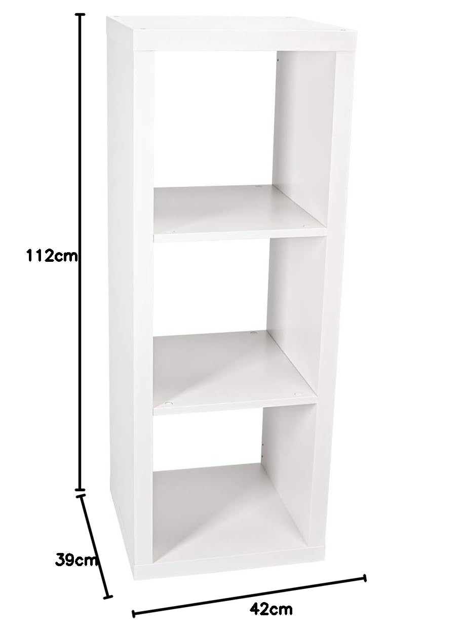 Regal, Bücherregal, Wandregal, Raumteiler in weiß (42 x 112 cm)
