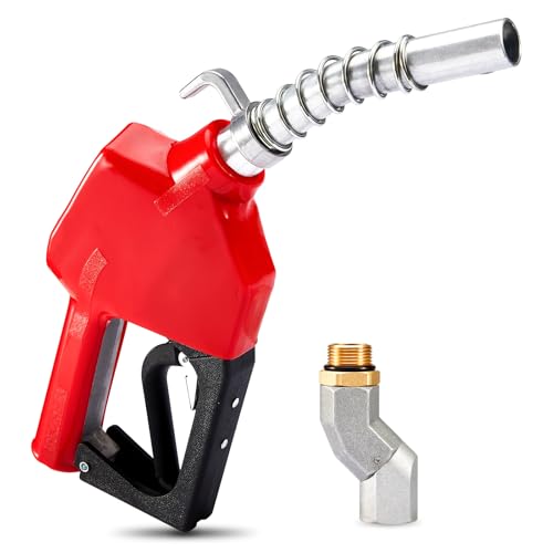 CarBole Automatic Shut-Off Fuel Nozzle 3-Speed Padlock, 9-16 GPM Fast Refueling, with 360° Fuel Hose Swivel for Petrol Gasoline Kerosene