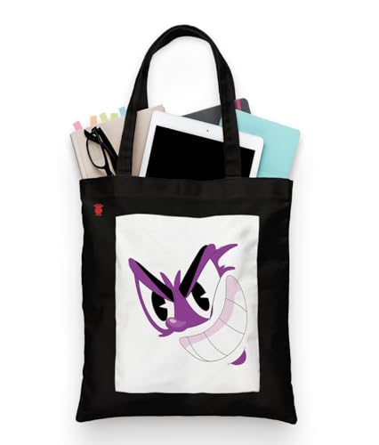 Image of ZORI Black Tote Bag With Pocket Printed Designed Canvas Tote Bags For Women large capacity,Tote bag For Shopping, College, Travel, More Canvas Handbag For Unisex Bag