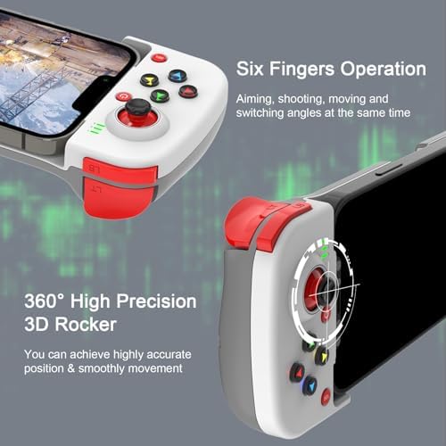Joso Wireless Game Controller for iOS, Android, PC, Bluetooth Gamepad Joysticks for iPhone13/12/11/X, iPad mini/Air/Pro, Mac, MacBook, Tablets, Samsung Galaxy, Steam, COD Mobile, Apex - Direct Play - 5