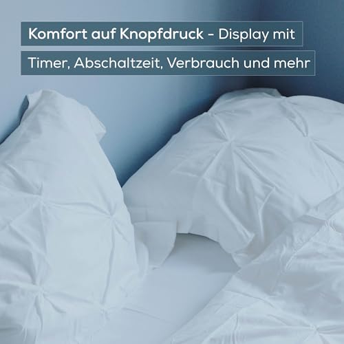 Beurer UB 101 Cosy Wärmeunterbett, Wärmebettunterlage für Einzelbett, 198 x 92 cm, Matratzenheizung mit 2 Wärmezonen, variable Abschaltautomatik, 9 Temperaturstufen, ECO-Modus, waschbar