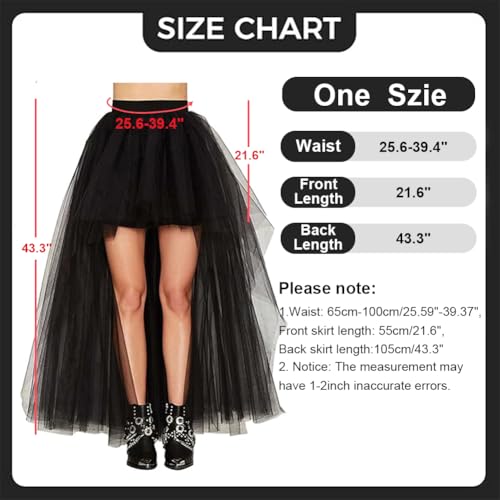 MisShow Women's Hi-Lo Long Tutu Tulle Bustle Skirt Elastic Waist Festival Party Skirt4