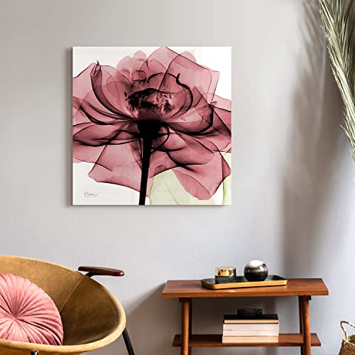 Empire Art Direct Frameless Free Floating Tempered Glass Panel Graphic Wall Art Ready To Hang, 24" X 24", Chianti Rose Ii #TOP4
