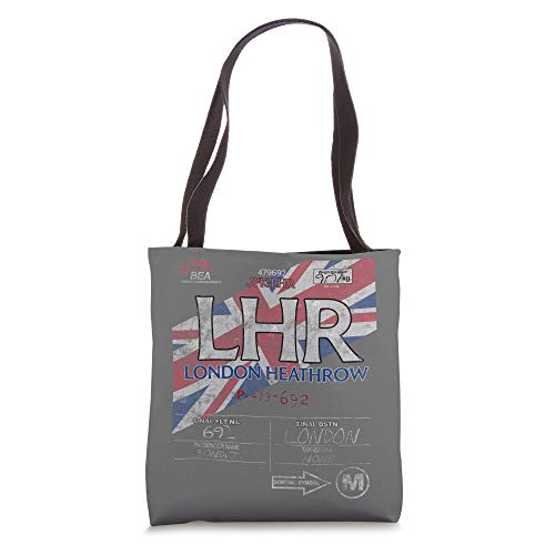 LHR London Heathrow Int'l Airport Vintage Airline Tag Tote Bag