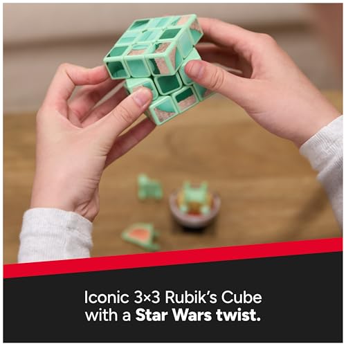 Image of Rubik's Cube, Star Wars Grogu Cuber with Display, Mandalorian's The Child, Problem-Solving Brain Teaser, Classic Color-Matching Puzzle, Fidget Toy for Kids, Collectible Star Wars Toy, for Ages 8 & Up