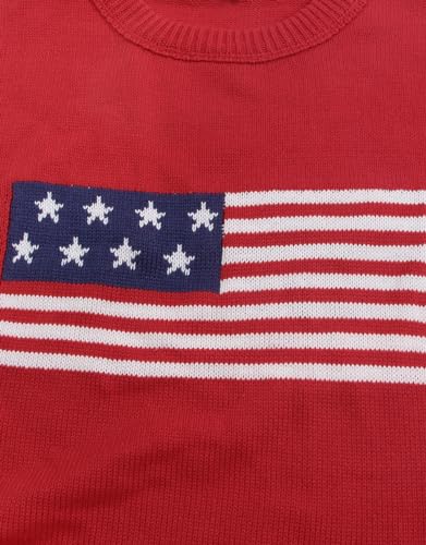 Image of Women's American Flag Lightweight Knit Crewneck Cap Sleeve Sweater Vest Top