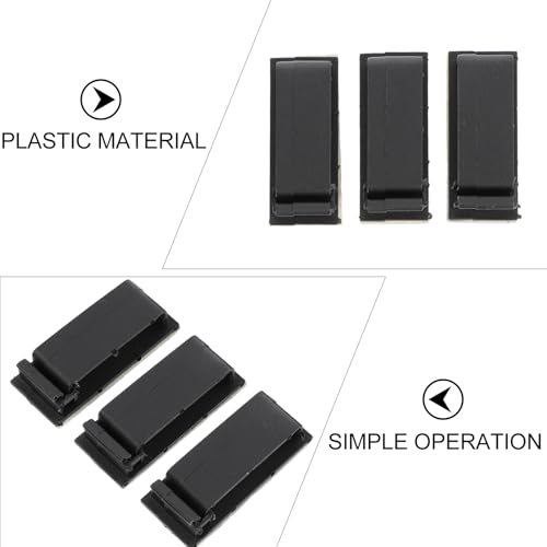 SEWACC 10 unidades Clips de cable autoadhesivos rectangulares organizadores de cables de plástico para escritorio en casa y oficina miniatura 3