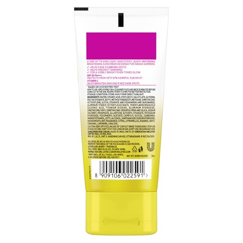 Image of Glow and lovely Brightening Sunscreen SPF 30 | Vita C | PA ++++ |Light weight | Non sticky | No White Cast | 50g