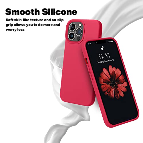 OTOFLY Designed for iPhone 13 Pro Max Case, Silicone Shockproof Slim Thin Phone Case for iPhone 13 Pro Max 6.7 inch (Red)