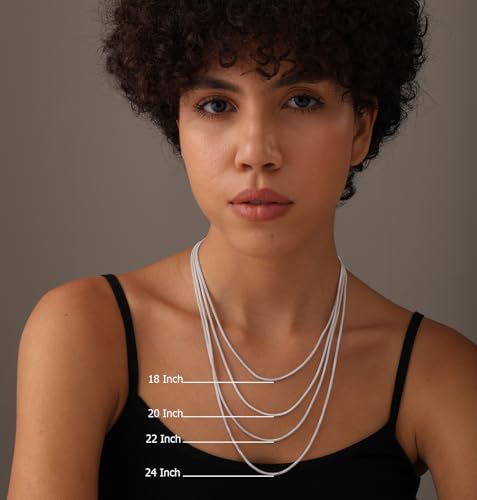 LeCalla 925 Sterling Silver Italian Jewelry 2 MM Popcorn Coreana Chain Necklace for Teen Women and Men (16, 18, 20, 22, 24 Inches)2