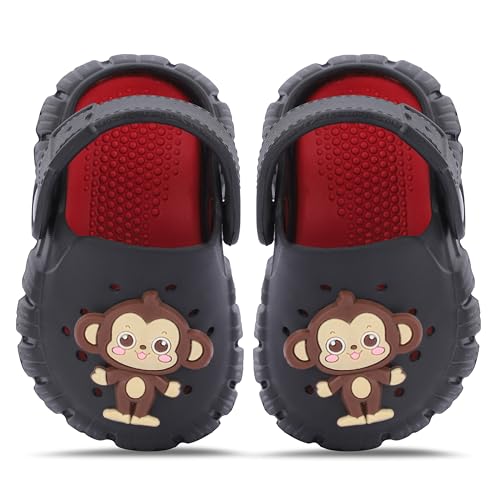 Image of GLJ Monkey Design Kids Clog Shoes - Comfortable Indoor and Outdoor Sandals for Boys & Girls 8100