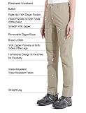 KUTOOK Spodnie trekkingowe, wodoszczelne, z 5 kieszeniami, odporne na zarysowania, bardzo elastyczne, damskie, do uprawiania sportów na świeżym powietrzu, khaki, XL