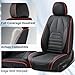 Coverado Car Seat Covers Full Set, Black Redline Seat Covers for Cars, Automotive Seat Covers, Waterproof Nappa Leather Front Seats and Back Car Seat Protector, Universal Fit for Most Cars SUV Trucks