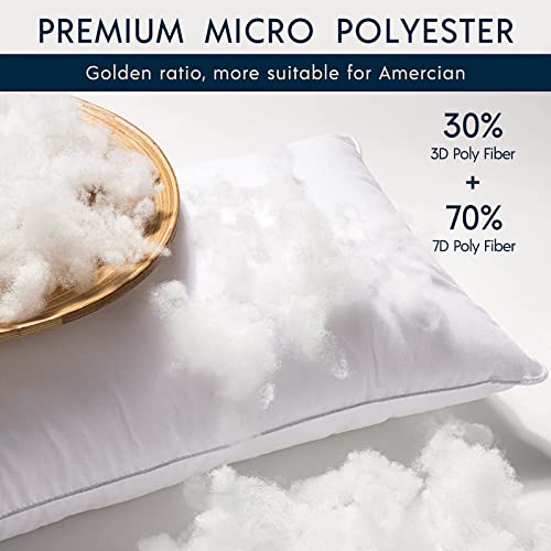 Phantoscope Bundles, Set Of 2 Farmhouse Triple Button Linen Pillow Covers, Off White, 12 X 20 Inches & Set Of 2 Cotton Pillow Inserts 12 X 20 Inches #TOP4