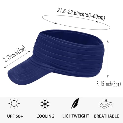 Image of Sports Sun Visor for Men Women UV Protection Lightweight Packable Stretchy Hats for Running, Tennis, Golf