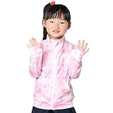 [HEAZEL] ラッシュガード UVカット 接触冷感 フードなし キッズ スタンドカラー ジップ 子供 学校 長袖 UVカット UPF50+ マーブルピンク 110サイズ