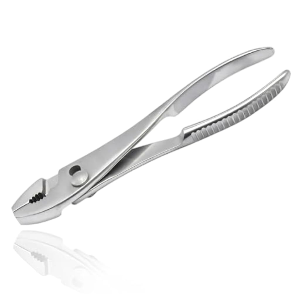 Slip Joint Pliers 8" with Non-marring Stainless Steel Jaw - Dual Position Adjustable Pliers for Delicate Surfaces Steel Construction