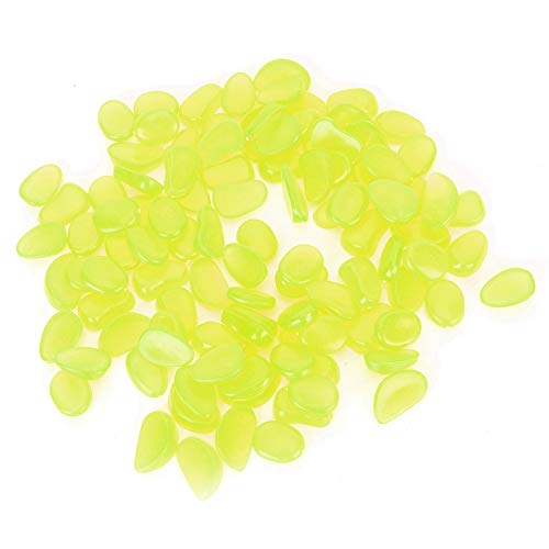 100Pcs Fish Tank Glow Gravel,Glowing Stones, Luminous Stone,Fluorescent Decor for Plant Aquariums, Landscaping, Home Decor,Lawn Garden Yard,Lawn Garden Yard (Green), Glowing Stones, 100Pcs Fish