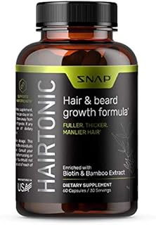 Hair Growth Supplement for Men - Grow Hair, Stop Hair Loss & Regrow Hair, Beard Growth, Skin and Nail Vitamin - Mens Hair Regrowth with Biotin for Men, Kelp, Bamboo & More (60 Count)