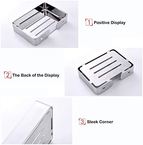 HONPHIER Soap Dish Holder for Bathroom Shower 304 Stainless Steel Soap Holder Saver Tray Wall Mounted Sponge Holder