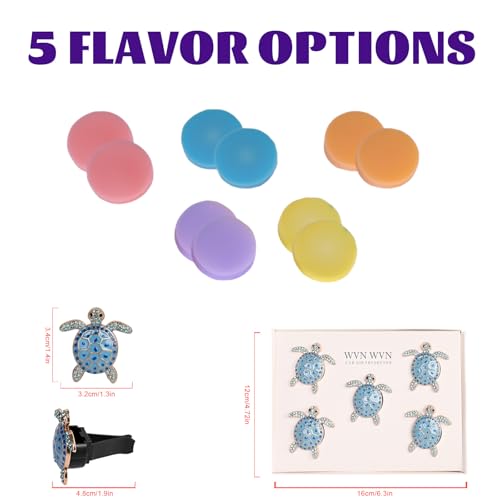 Image of 5 PCS Sea Turtles Car Decor, Cute Beach Themed Air Freshener Vent ClipsCar Accessories Decoration for ,Reusable Essential Oil Diffuser, Universal for Most Cars (Blue)